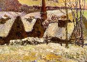 Breton Village in the Snow Paul Gauguin